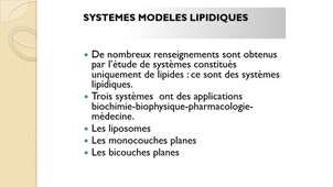 Propriétes membranaires