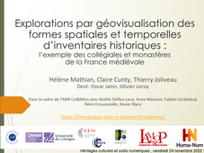 Explorations par géovisualisation des formes spatiale et temporelle d'inventaires historiques - Hélène Mathian - 2022 - Séminaire international 