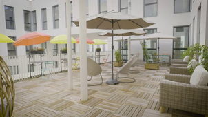 Terrasse Zen au campus Medecine